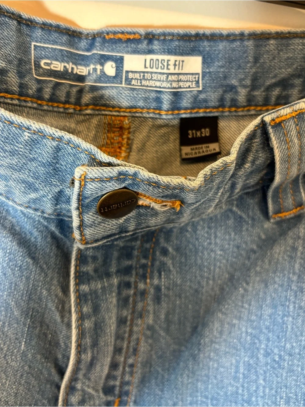 Carhartt Light Blue Loose Fit Denim Jeans